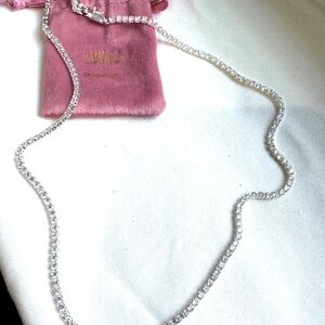 💎 LUV AJ x Alyssa Lynch Prong-Set Silver Tennis Necklace – Total Showstopper!